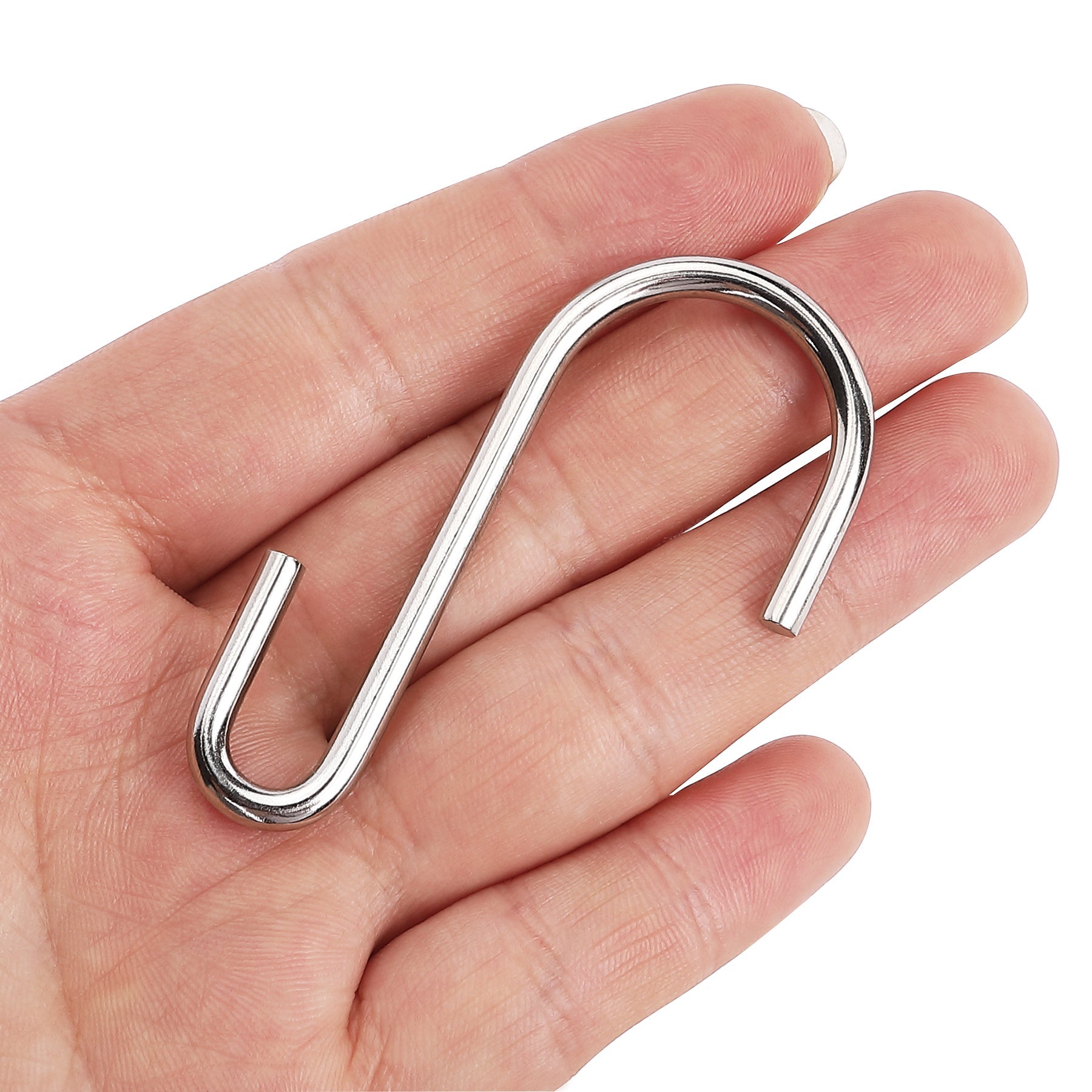 Rivexy 30 Small S Hook Pack - Chrome Coated, S Hooks for Hanging on He
